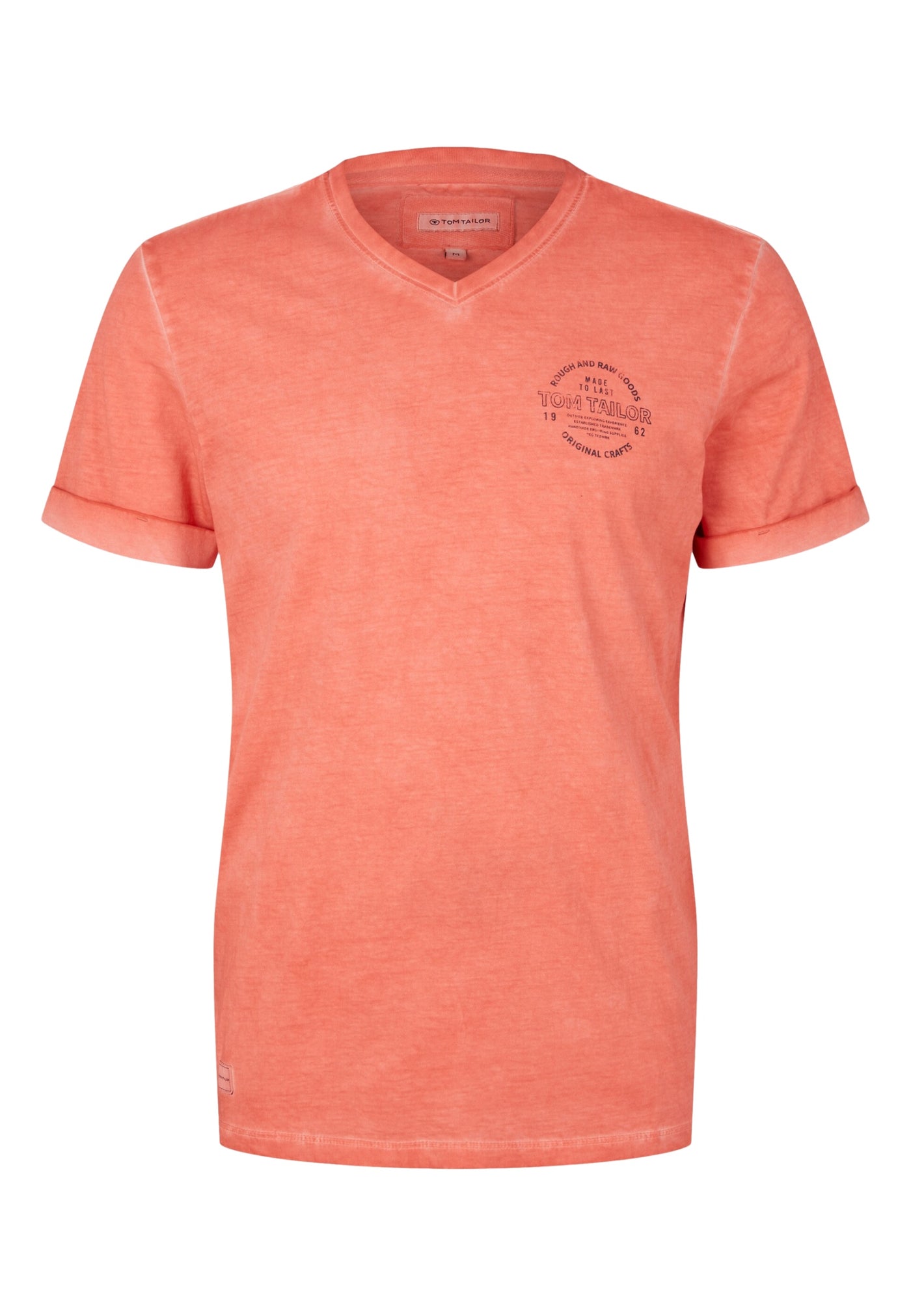 Tom Tailor T-Shirt mit Logo Print und V-Ausschnitt
