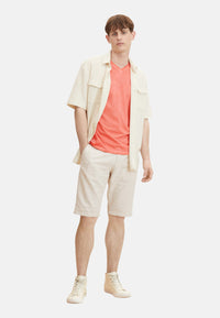 Tom Tailor T-Shirt mit Logo Print und V-Ausschnitt