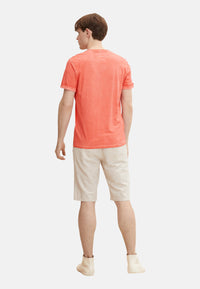 Tom Tailor T-Shirt mit Logo Print und V-Ausschnitt