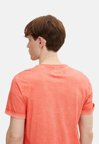 Tom Tailor T-Shirt mit Logo Print und V-Ausschnitt