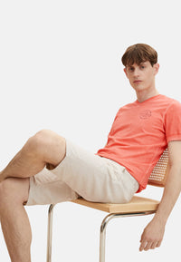 Tom Tailor T-Shirt mit Logo Print und V-Ausschnitt