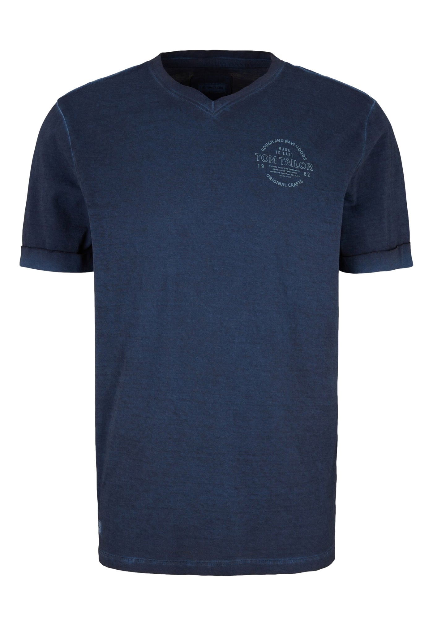 Tom Tailor T-Shirt mit Logo Print und V-Ausschnitt
