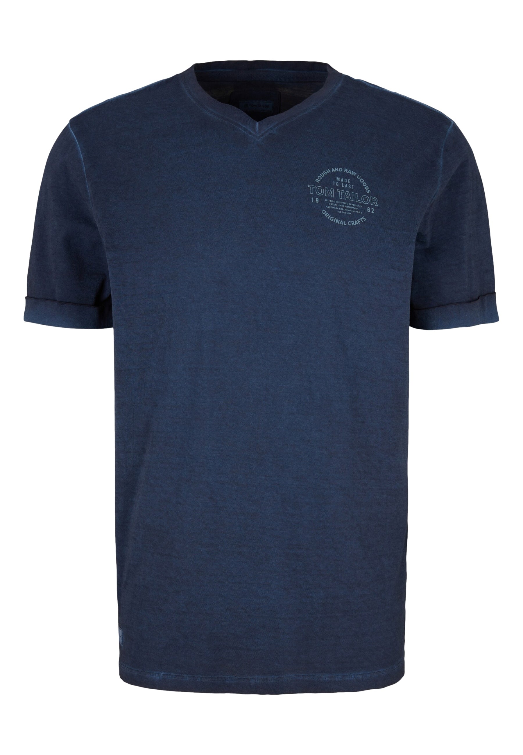Tom Tailor T-Shirt mit Logo Print und V-Ausschnitt