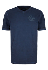 Tom Tailor T-Shirt mit Logo Print und V-Ausschnitt