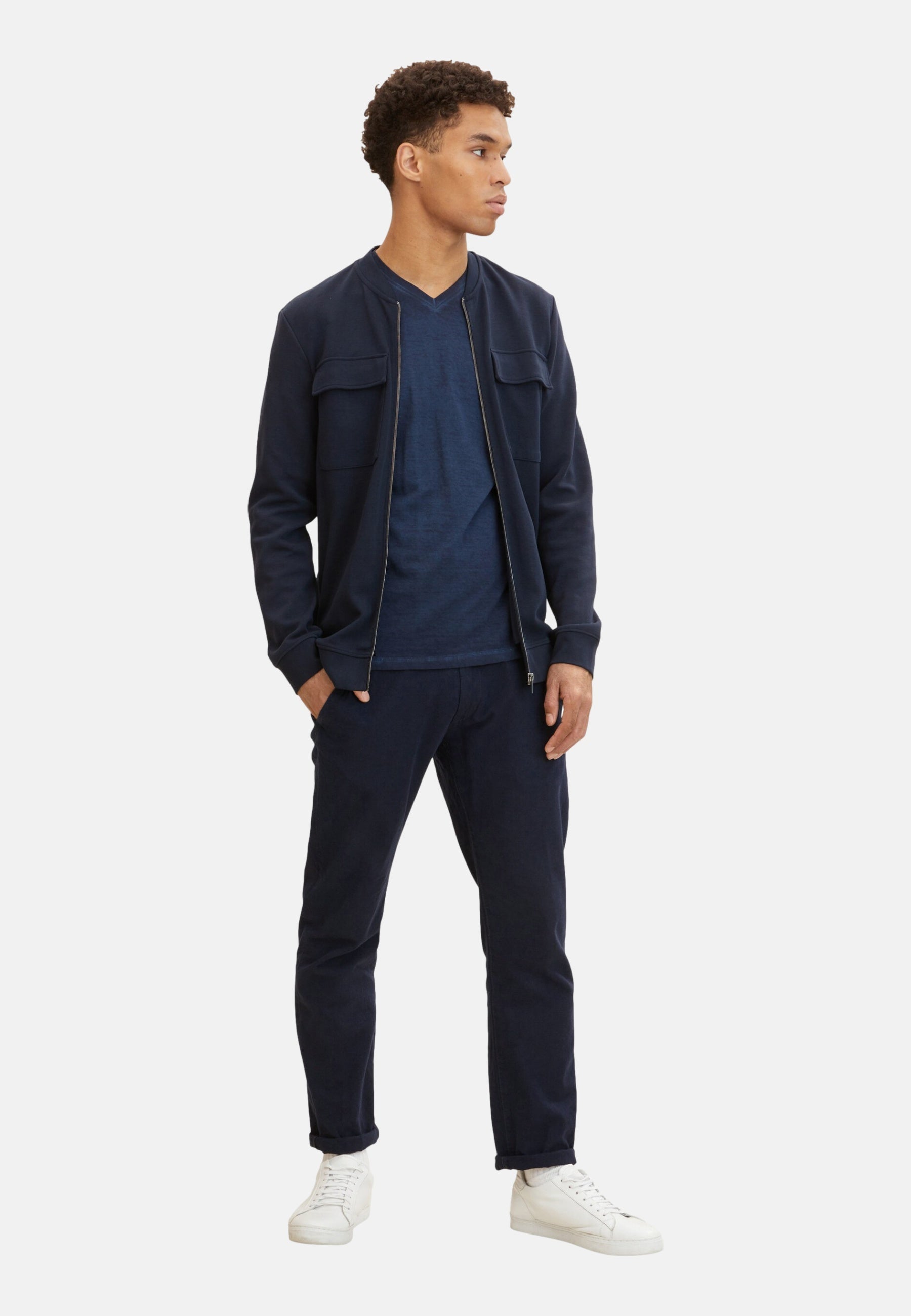Tom Tailor T-Shirt mit Logo Print und V-Ausschnitt