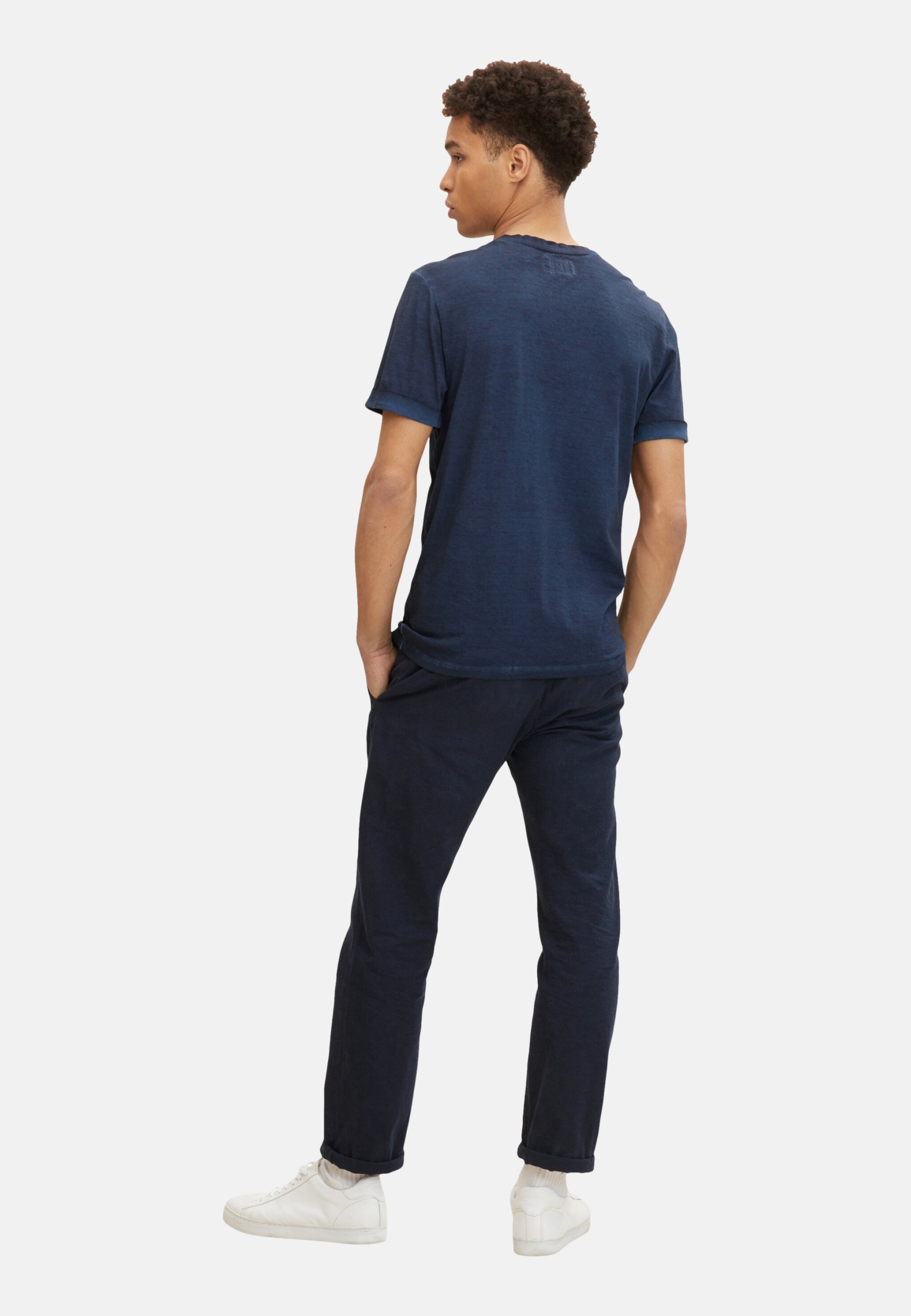 Tom Tailor T-Shirt mit Logo Print und V-Ausschnitt