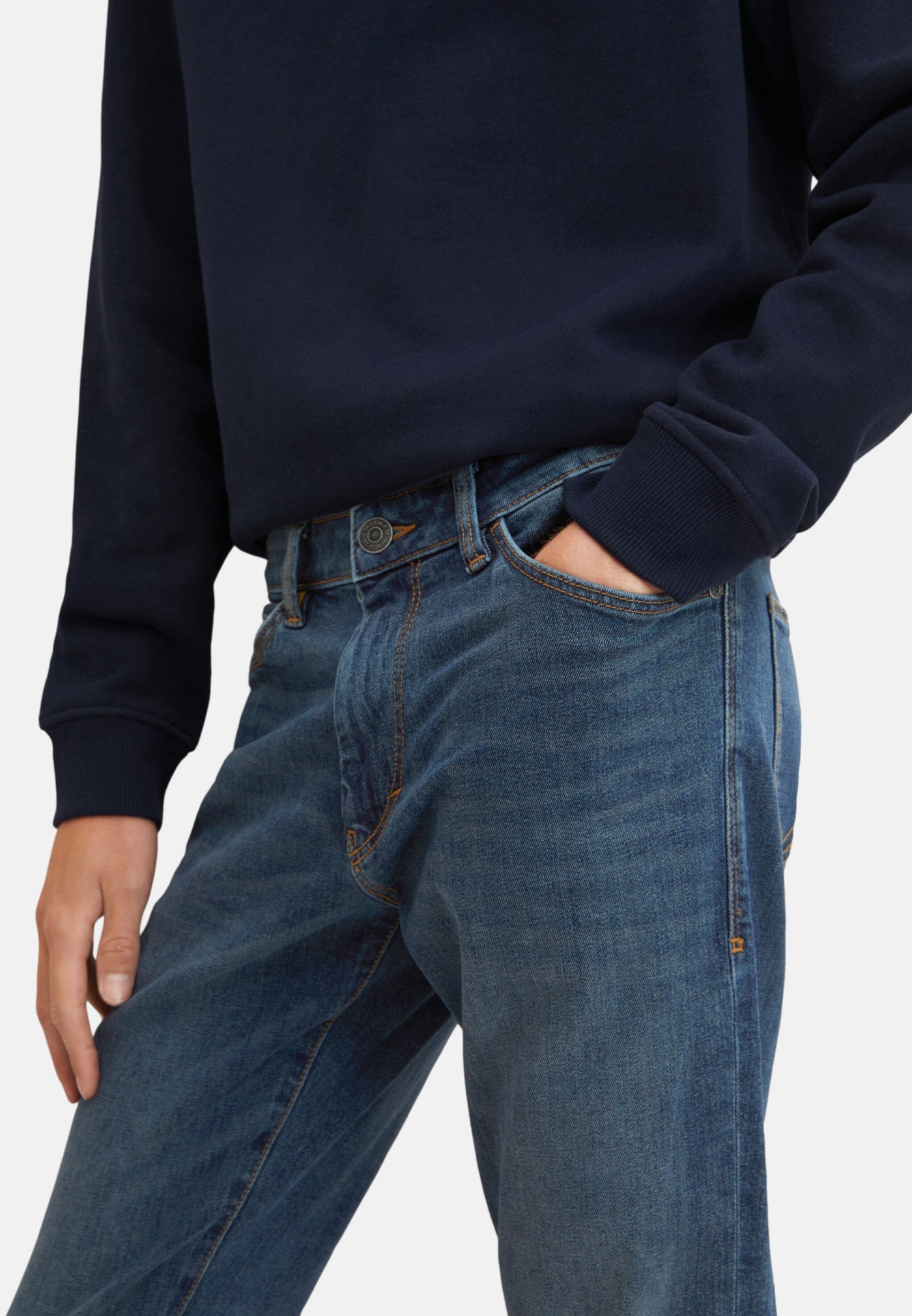 Tom Tailor Marvin Straight Jeans im Five-Pocket-Design mit Label Patch