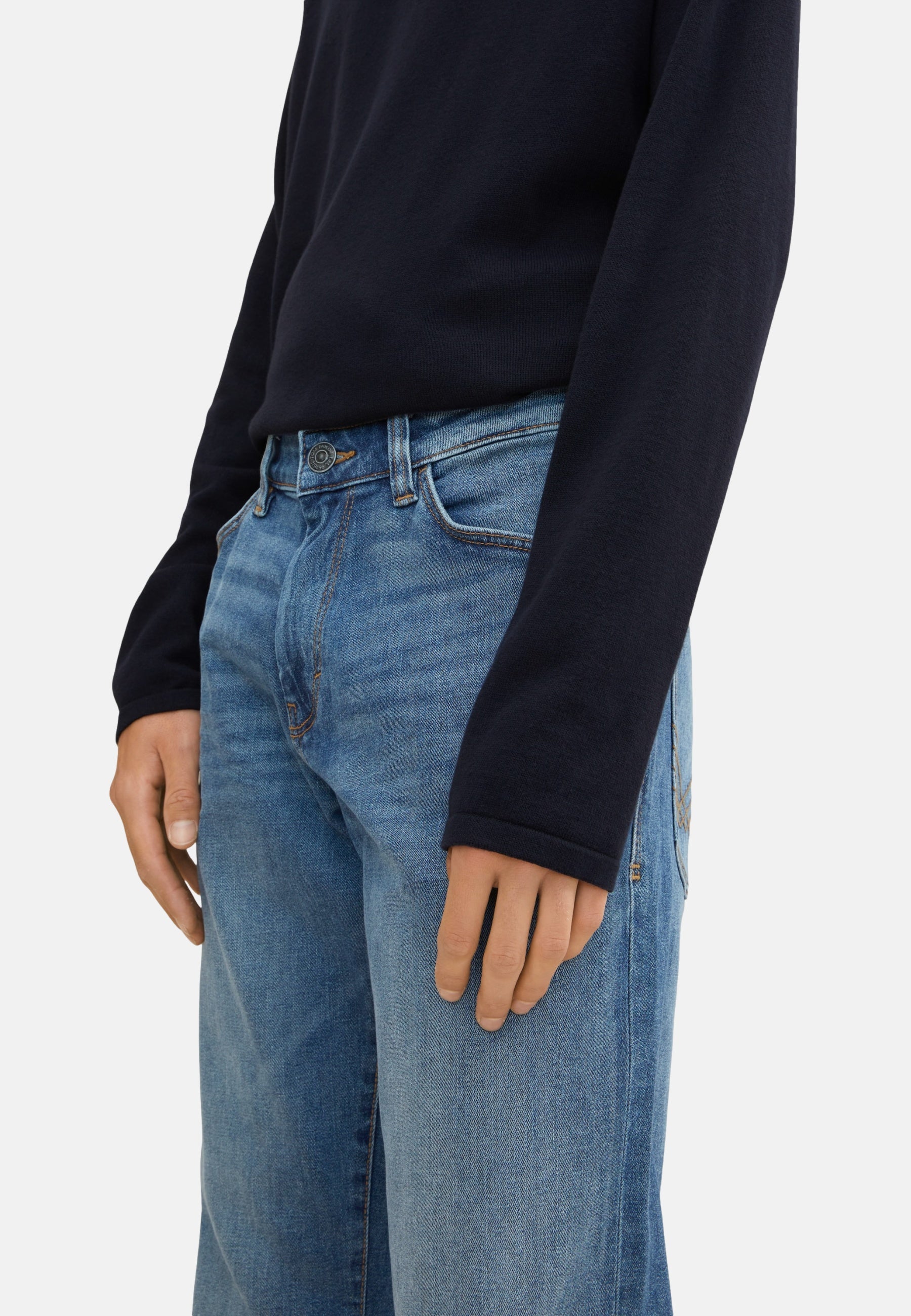 Tom Tailor Marvin Straight Jeans im Five-Pocket-Design mit Label Patch