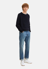 Tom Tailor Marvin Straight Jeans im Five-Pocket-Design mit Label Patch