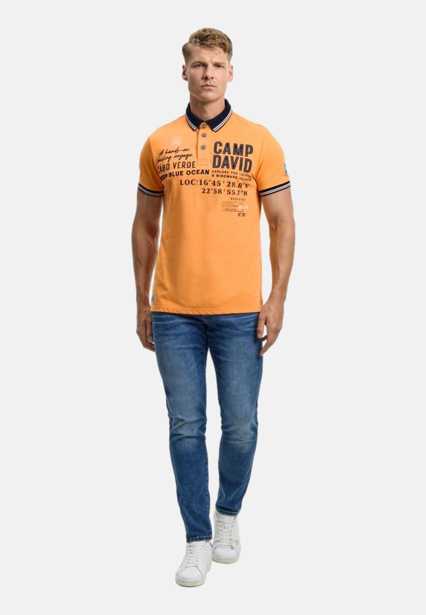 Camp David Cabo Verde Kurzarmshirt mit Polokragen