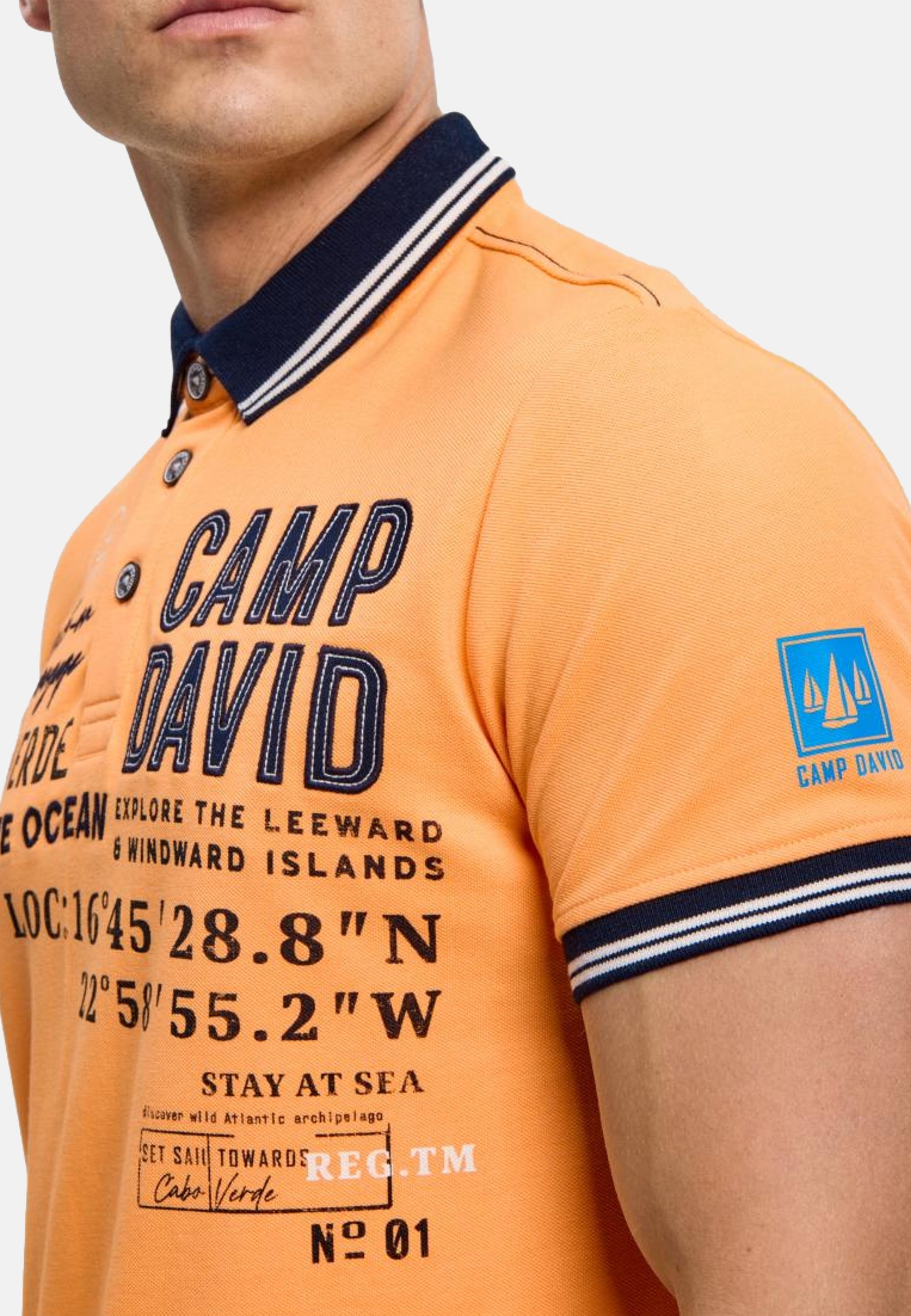 Camp David Cabo Verde Kurzarmshirt mit Polokragen