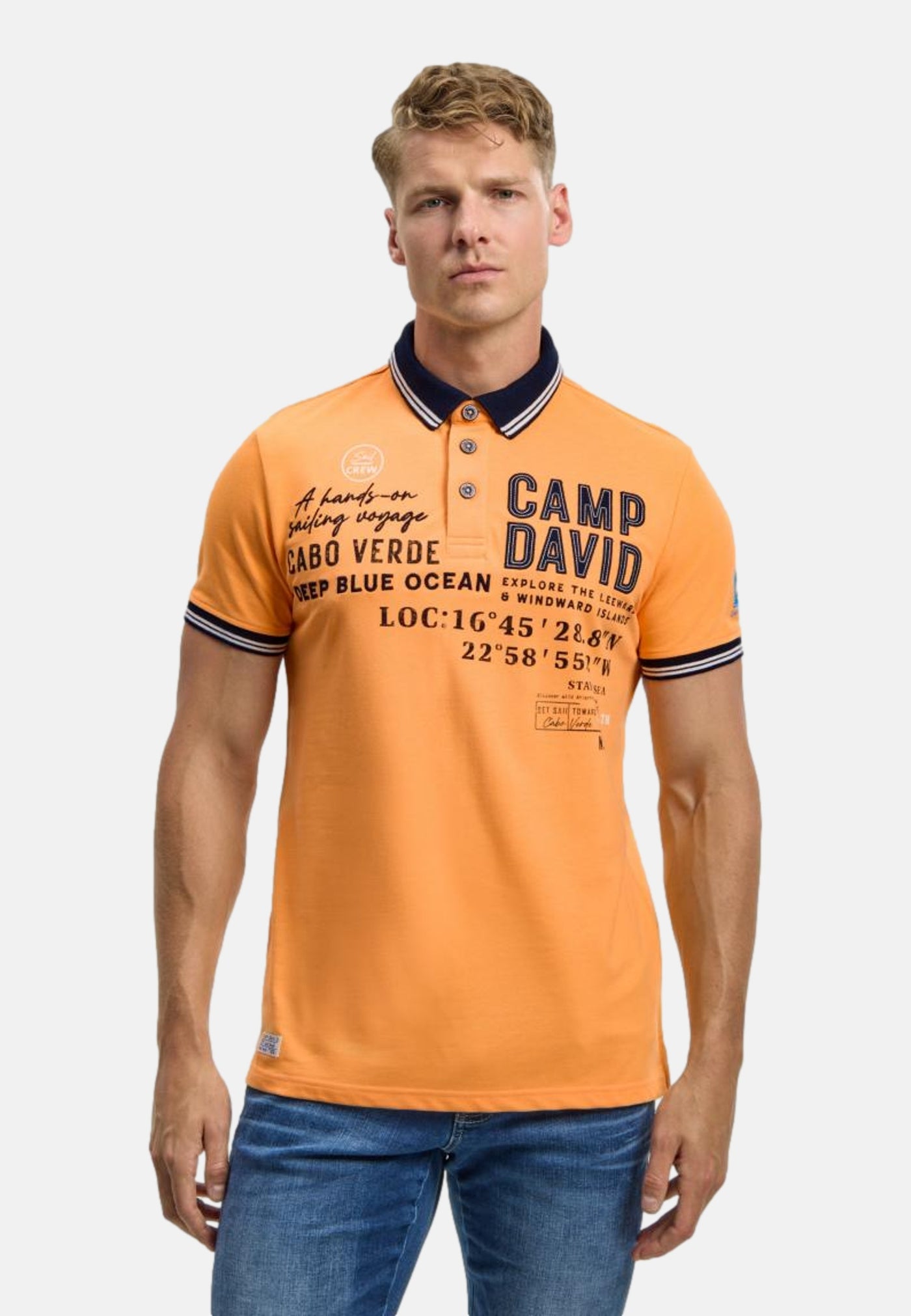 Camp David Cabo Verde Kurzarmshirt mit Polokragen