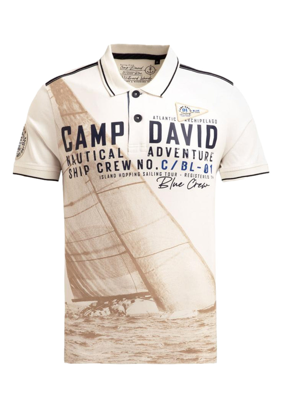 Camp David Cabo Verde Kurzarmshirt mit Polokragen