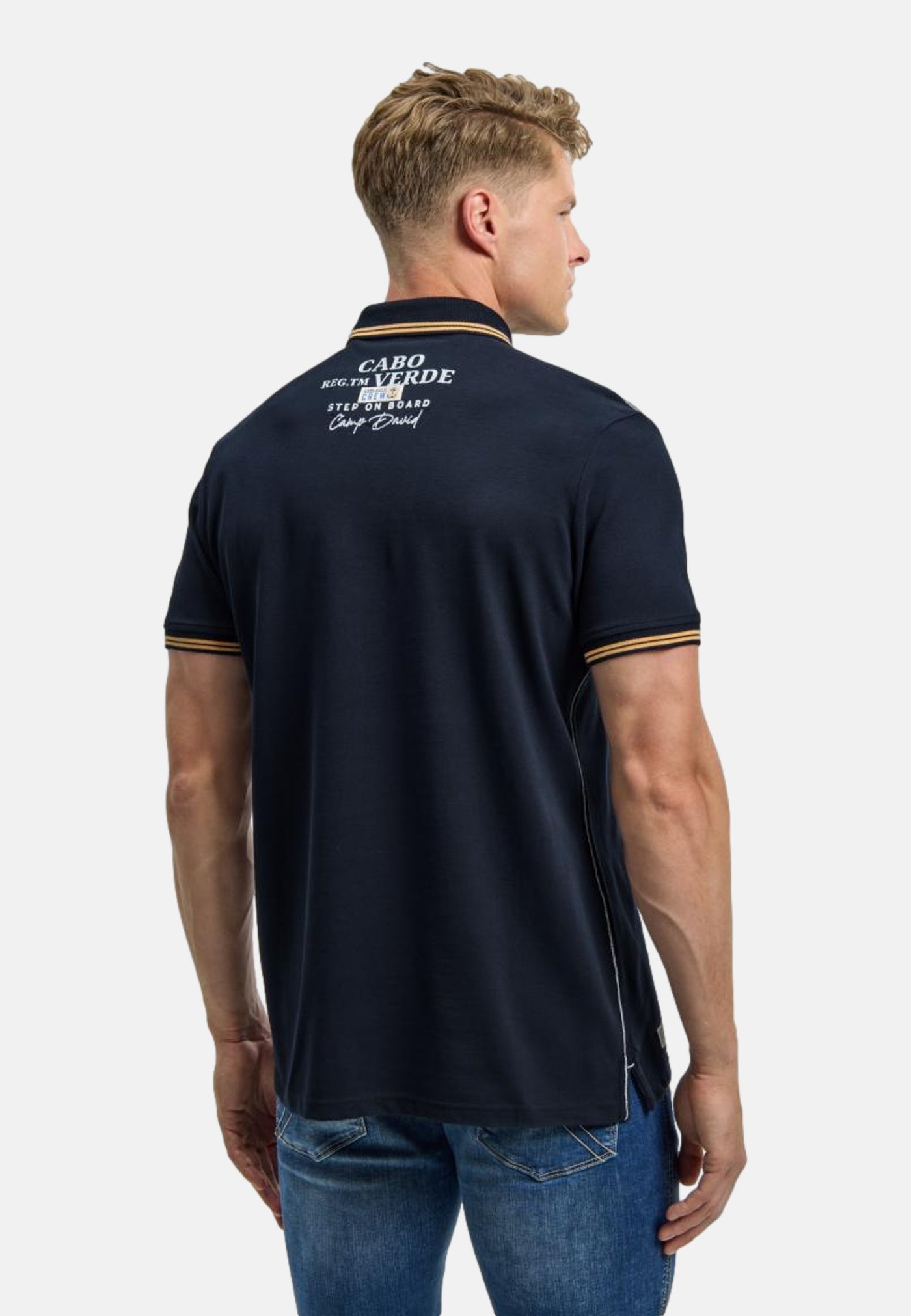 Camp David Cabo Verde Kurzarmshirt mit Polokragen