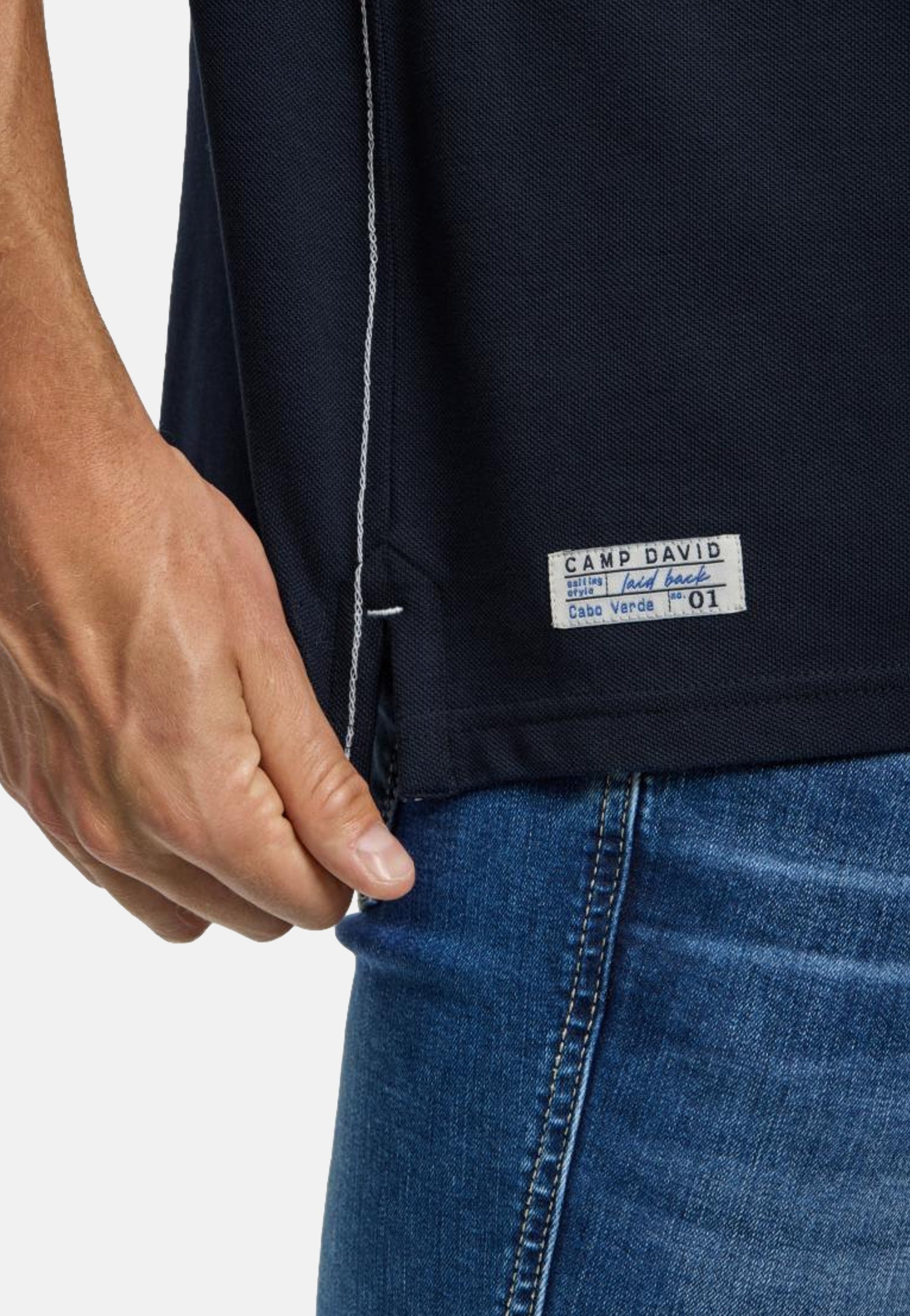 Camp David Cabo Verde Kurzarmshirt mit Polokragen