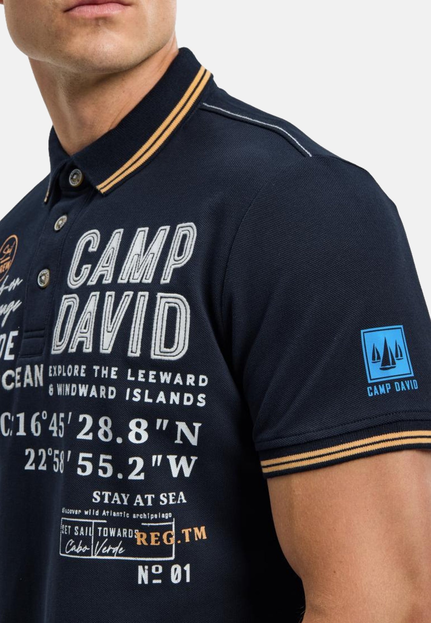 Camp David Cabo Verde Kurzarmshirt mit Polokragen