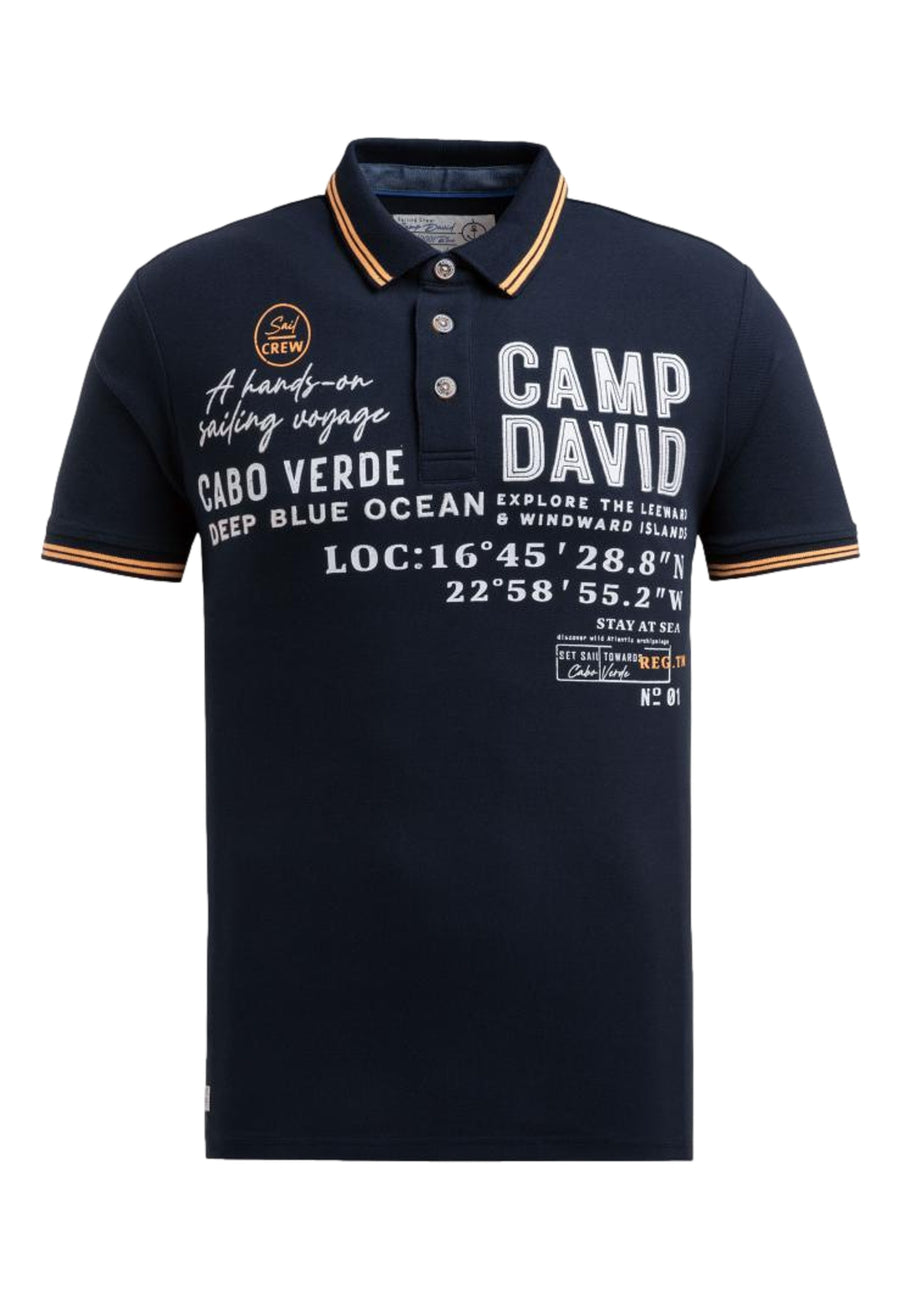 Camp David Cabo Verde Kurzarmshirt mit Polokragen