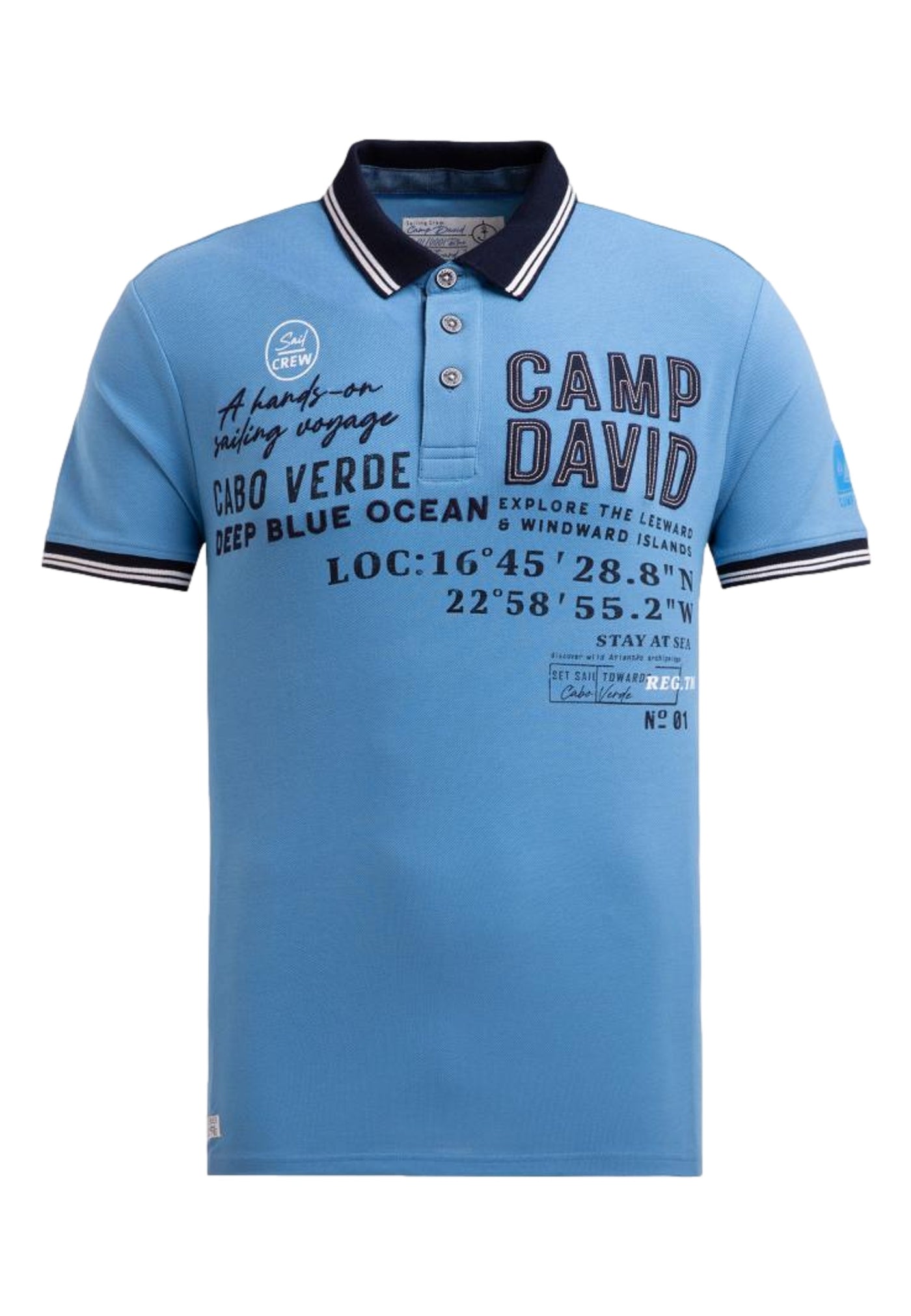 Camp David Cabo Verde Kurzarmshirt mit Polokragen