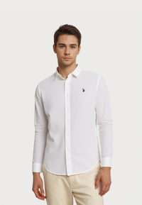 U.S. POLO Shirt Button-Down Leinen