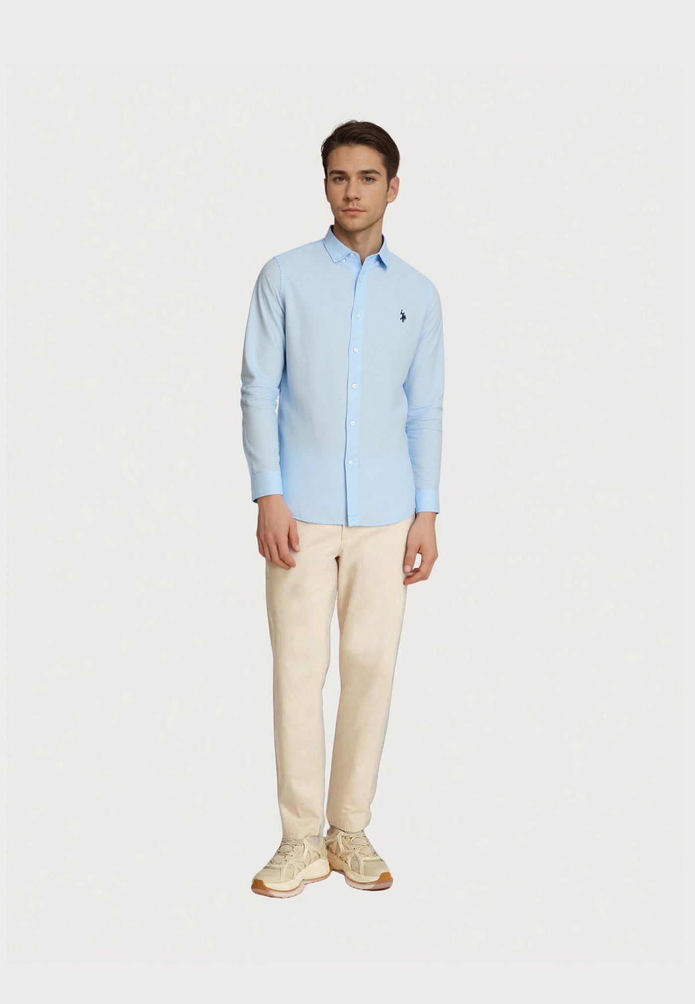 U.S. POLO Shirt Button-Down Leinen