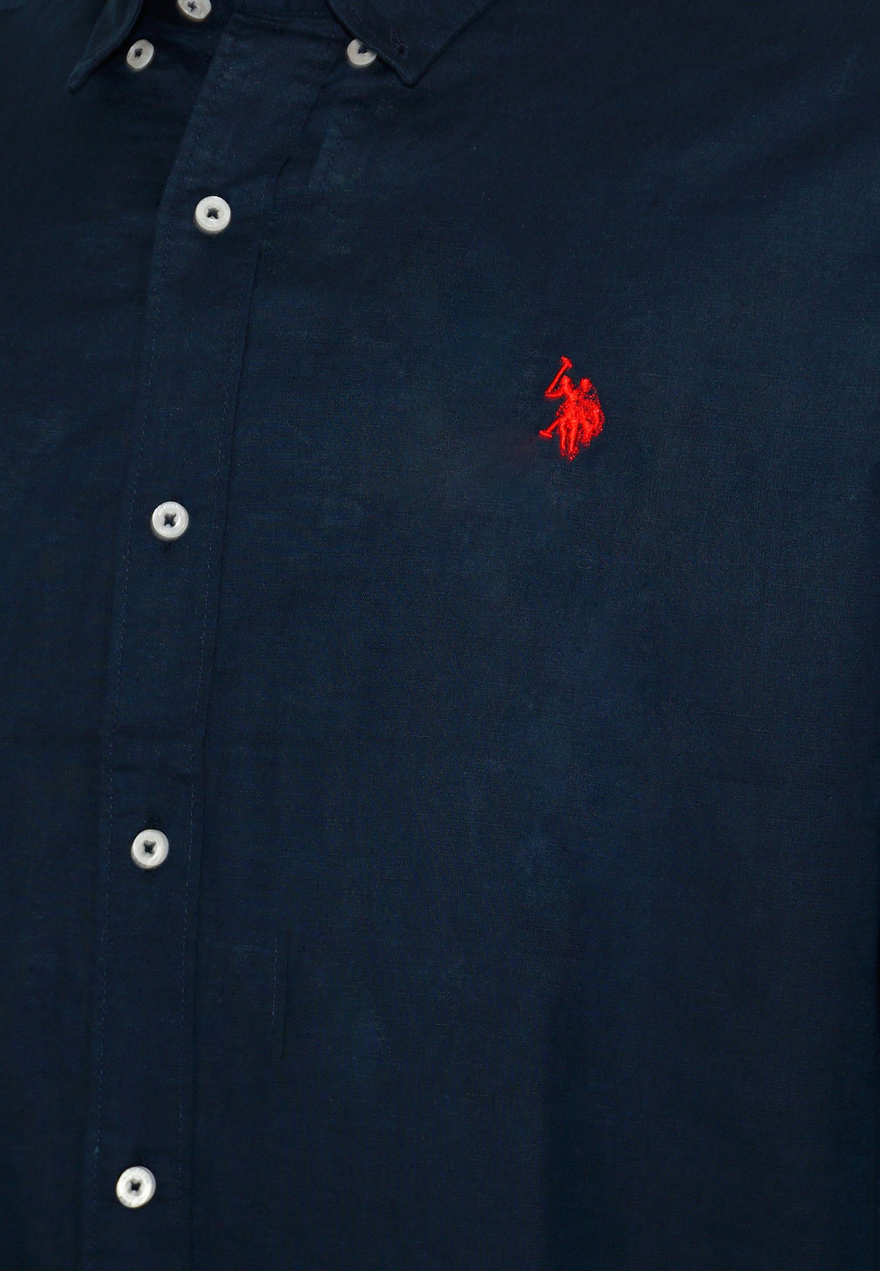 U.S. POLO Shirt Button-Down Leinen