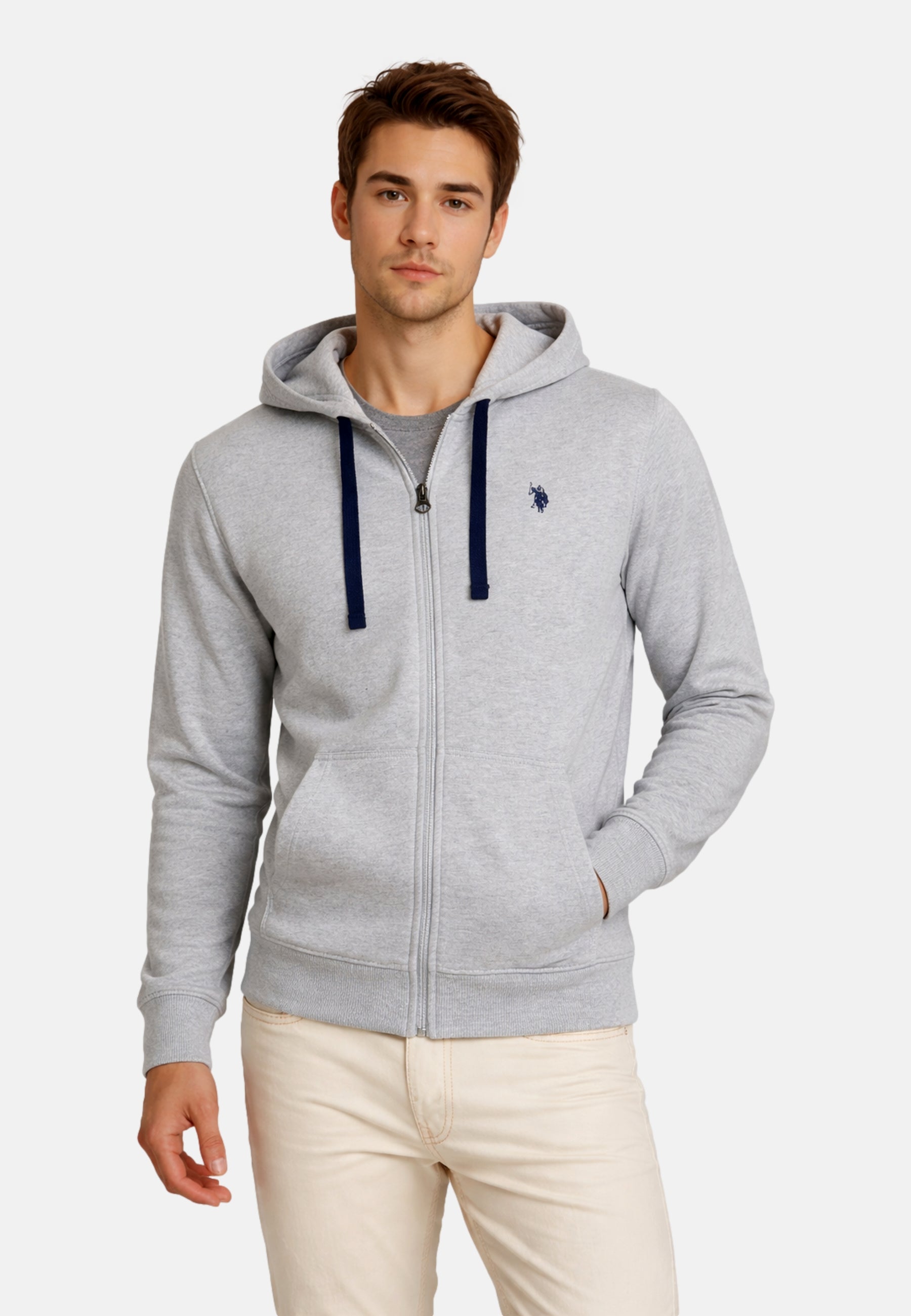 U.S. POLO Sweatjacke Zipper Hooded Jacke mit Kapuze