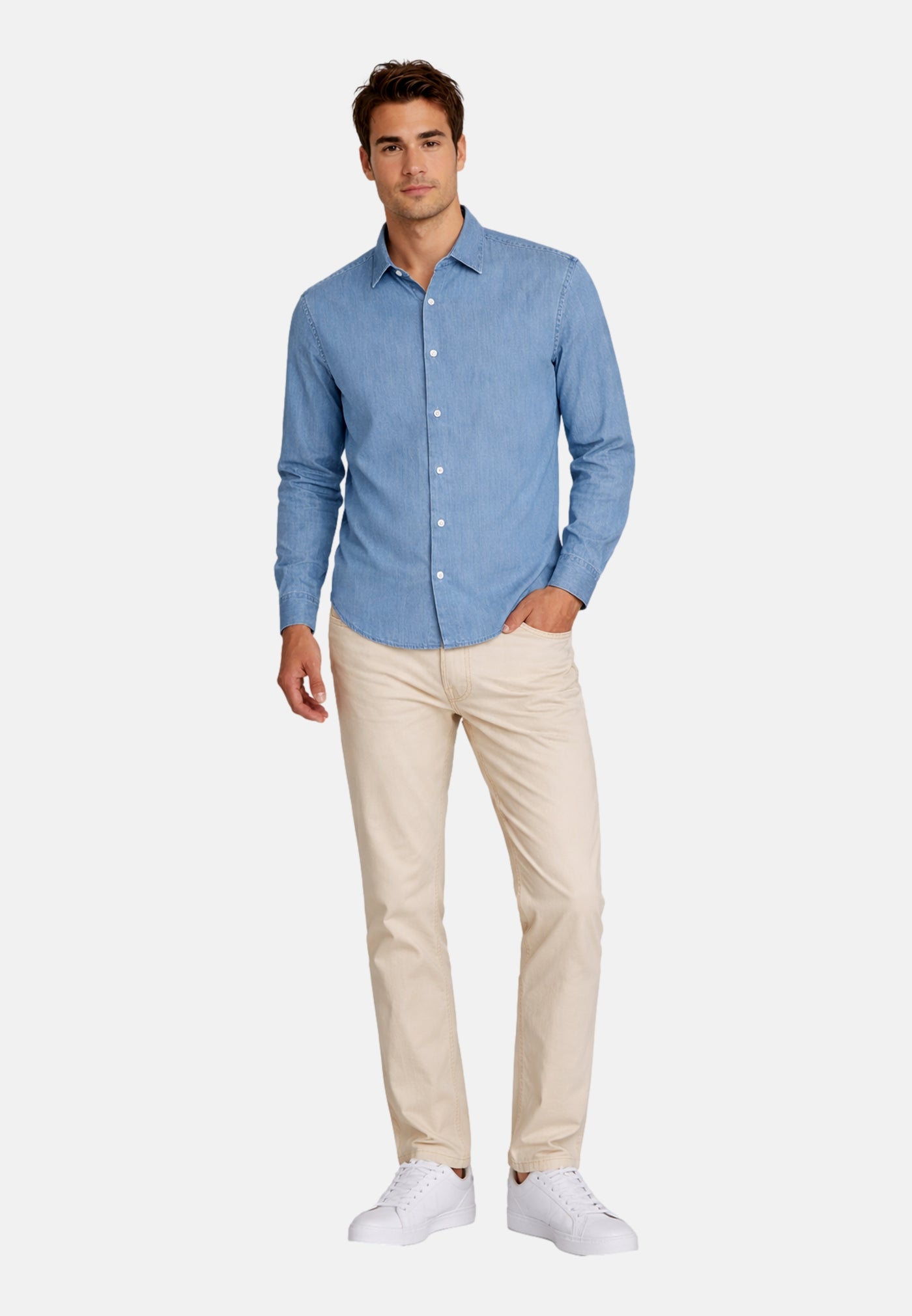 Seidensticker Langarmhemd Light Kent mit Kent Kragen