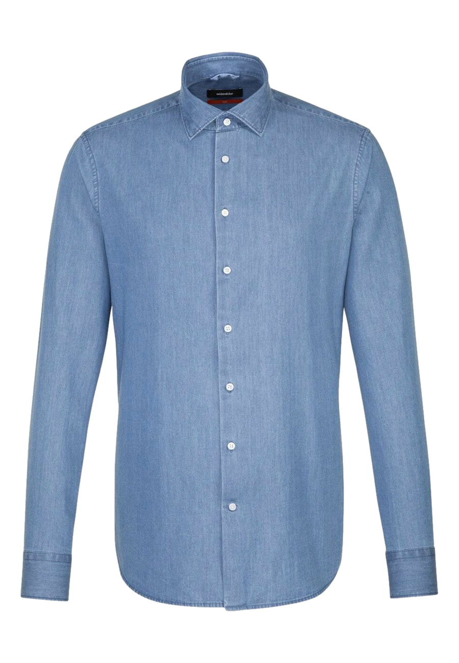 Seidensticker Langarmhemd Light Kent mit Kent Kragen