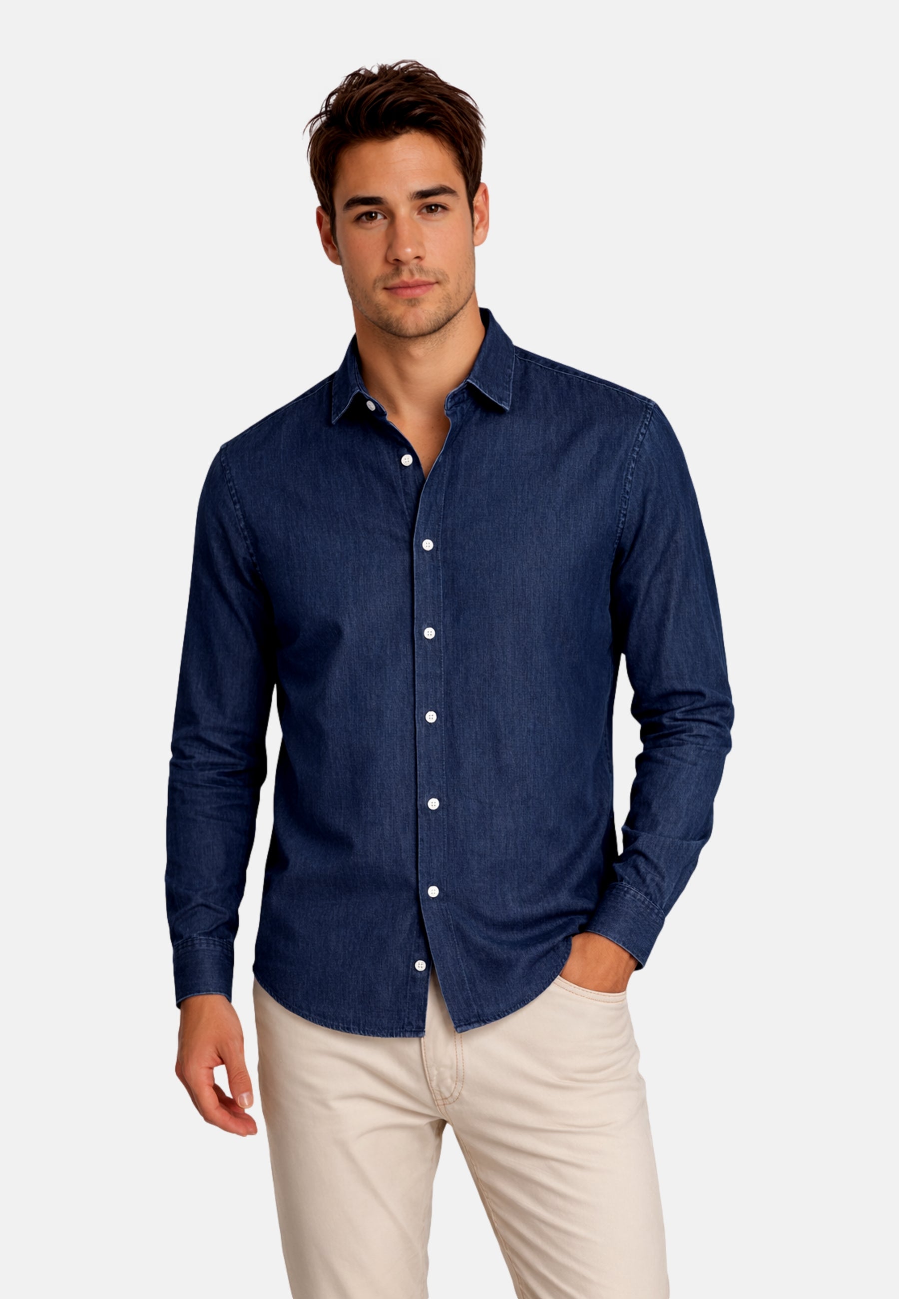 Seidensticker Langarmhemd Light Kent mit Kent Kragen