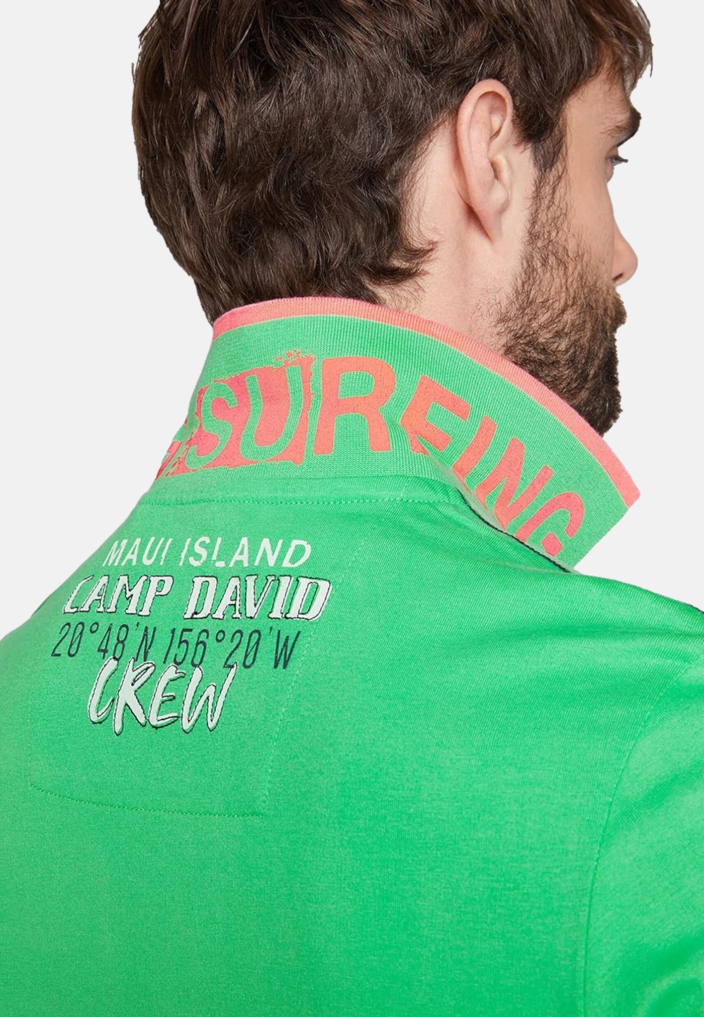 Camp David Flying Waves Kurzarmshirt mit Polokragen