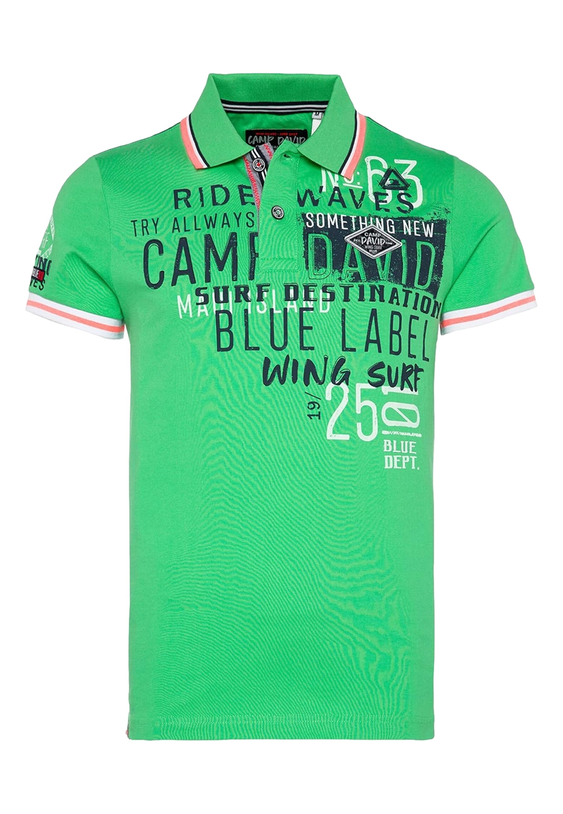Camp David Flying Waves Kurzarmshirt mit Polokragen