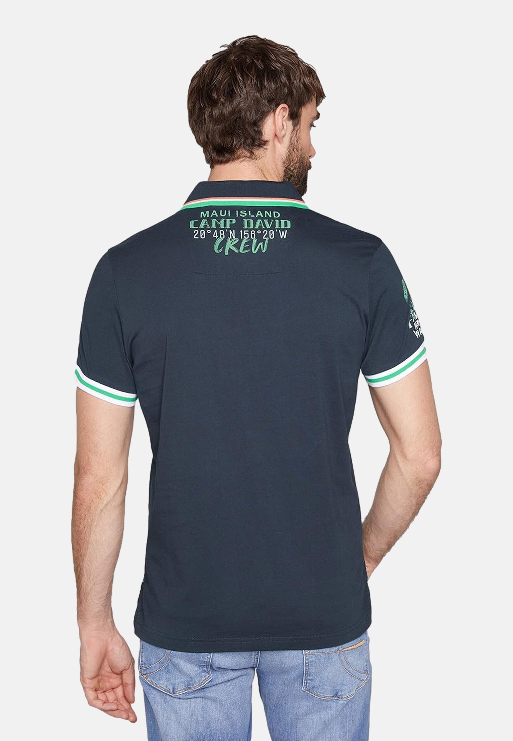 Camp David Flying Waves Kurzarmshirt mit Polokragen