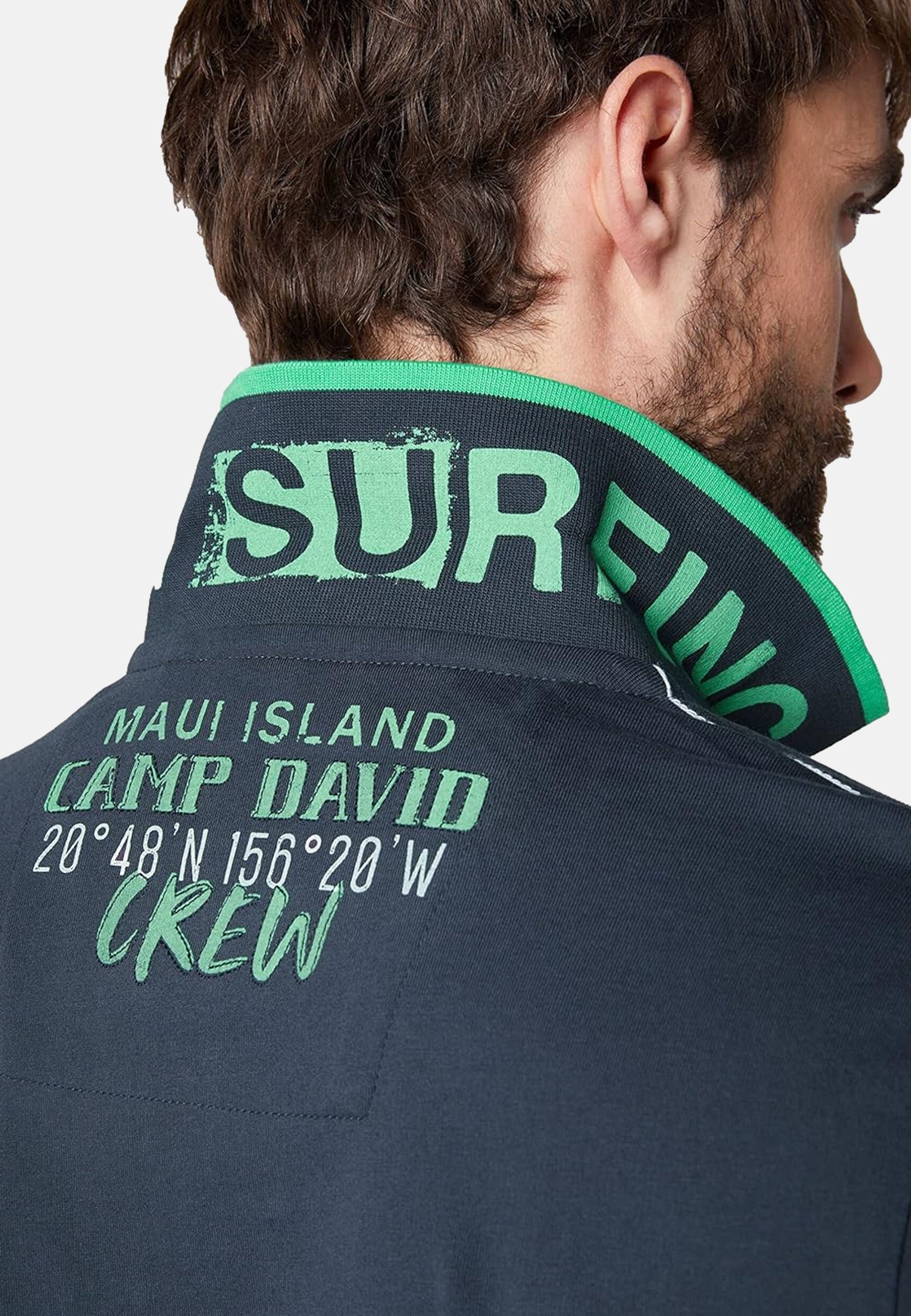 Camp David Flying Waves Kurzarmshirt mit Polokragen