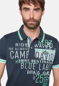 Camp David Flying Waves Kurzarmshirt mit Polokragen