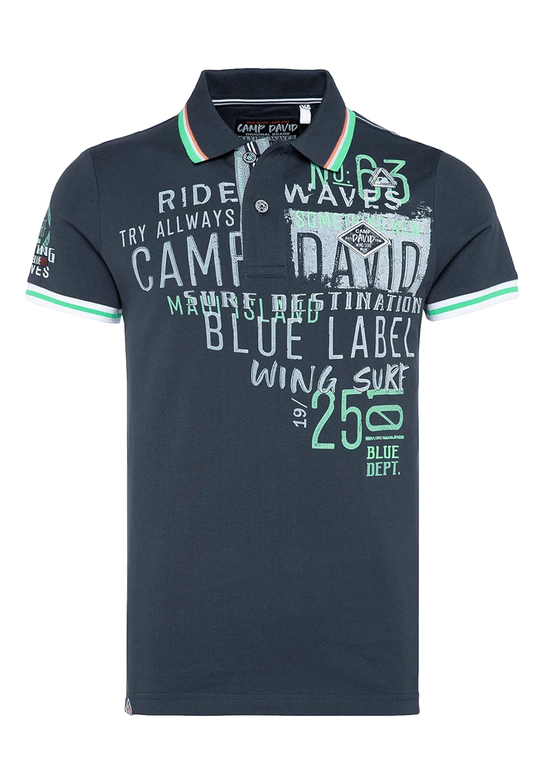 Camp David Flying Waves Kurzarmshirt mit Polokragen