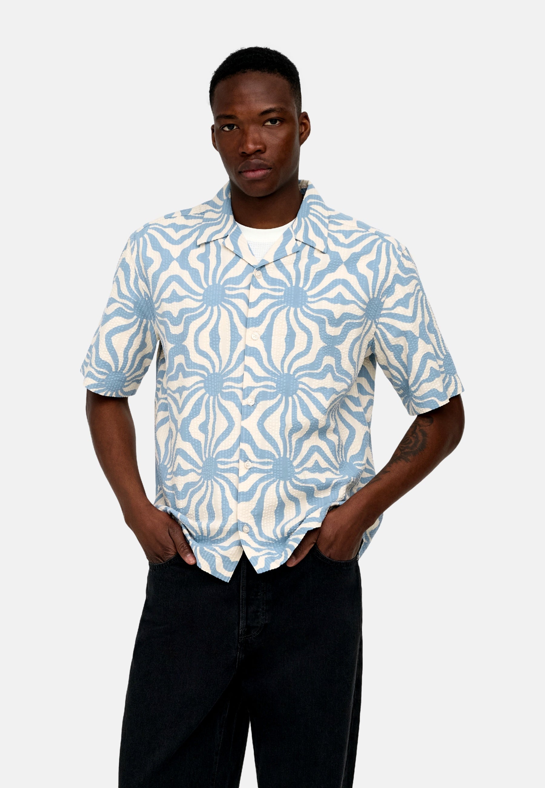 Only & Sons Cruz Seersucker Kurzarmhemd