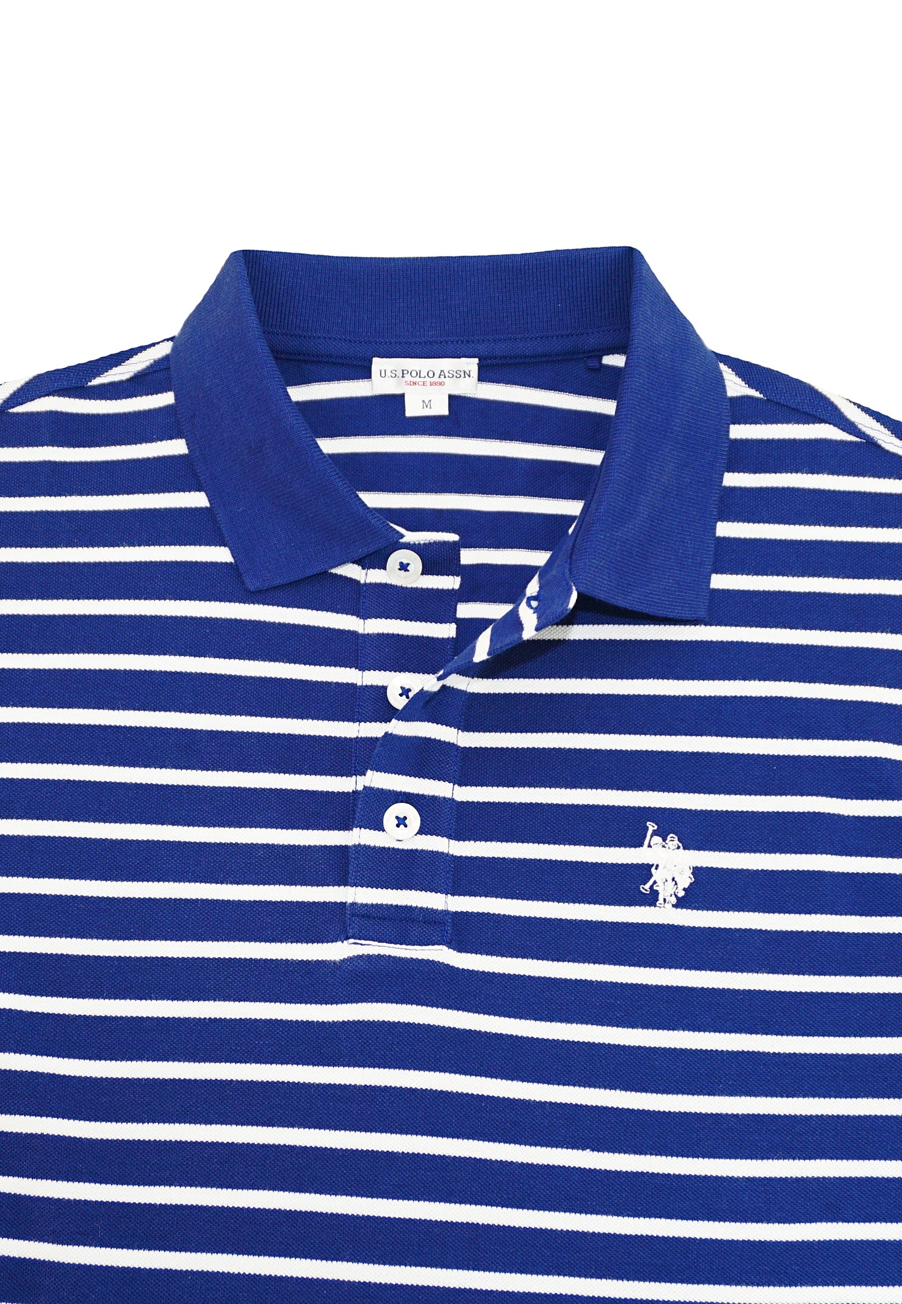 U.S. POLO Kurzarmshirt Polokragen mit Streifen