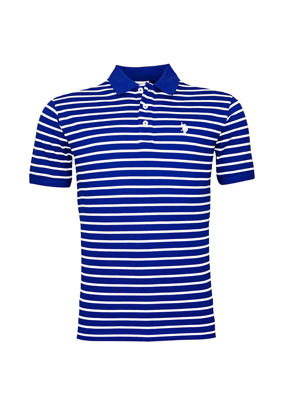 U.S. POLO Kurzarmshirt Polokragen mit Streifen