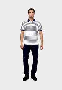 U.S. POLO Kurzarmshirt Polokragen mit Streifen