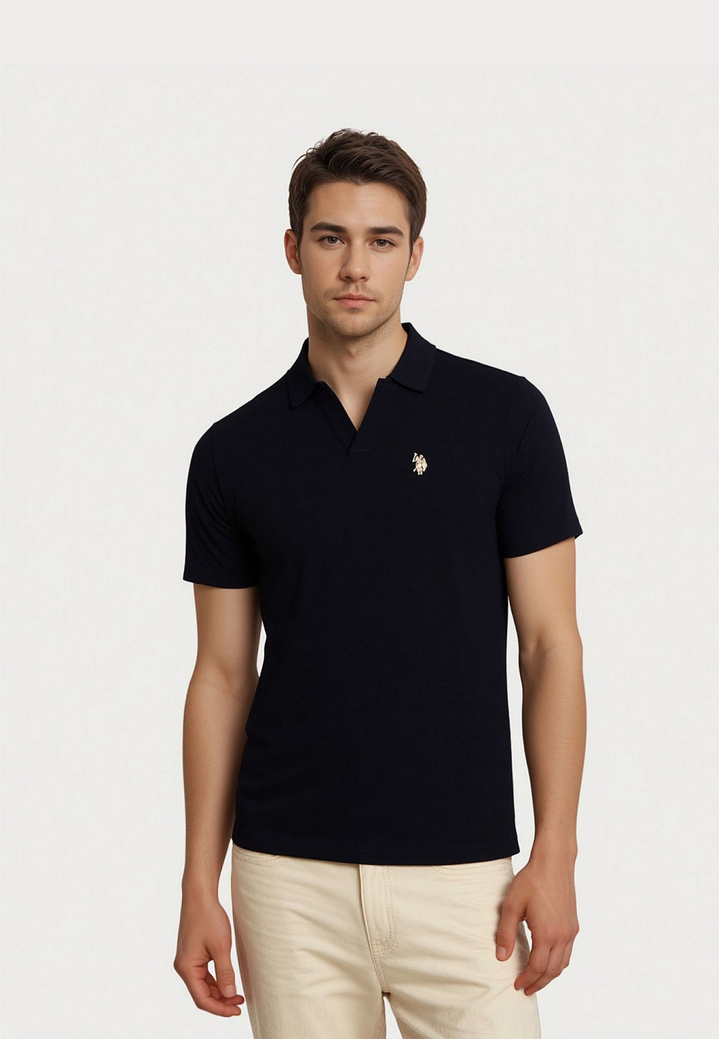 U.S. POLO Kurzarmshirt Knopflos