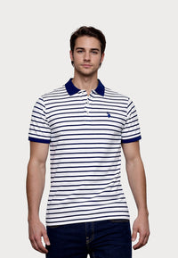 U.S. POLO Kurzarmshirt Polokragen mit Streifen
