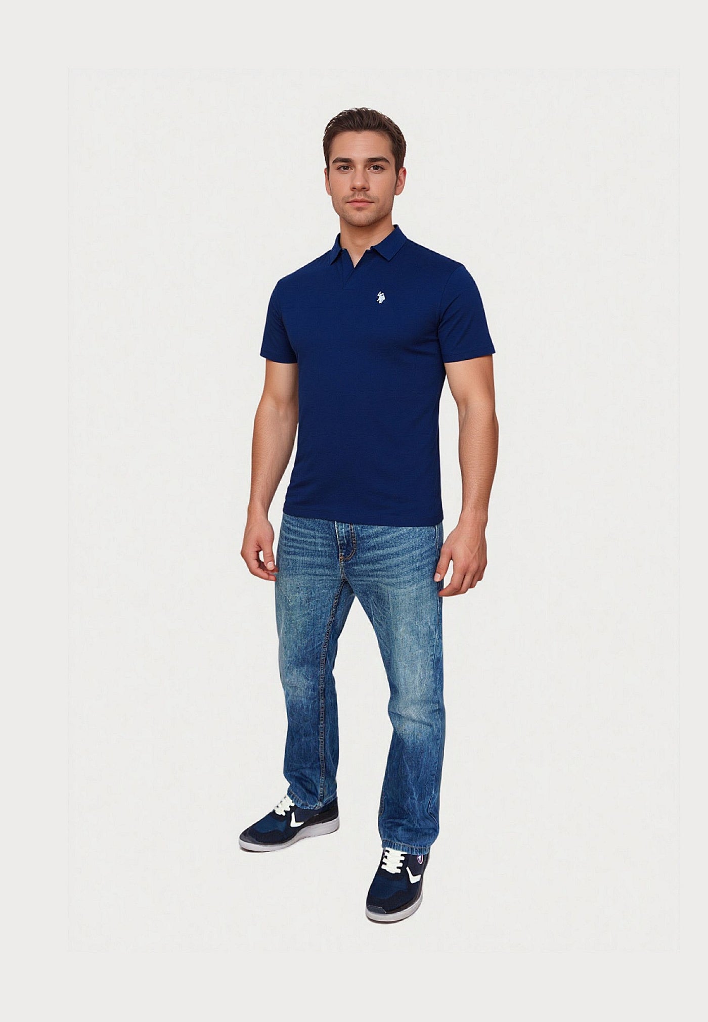 U.S. POLO Kurzarmshirt Knopflos