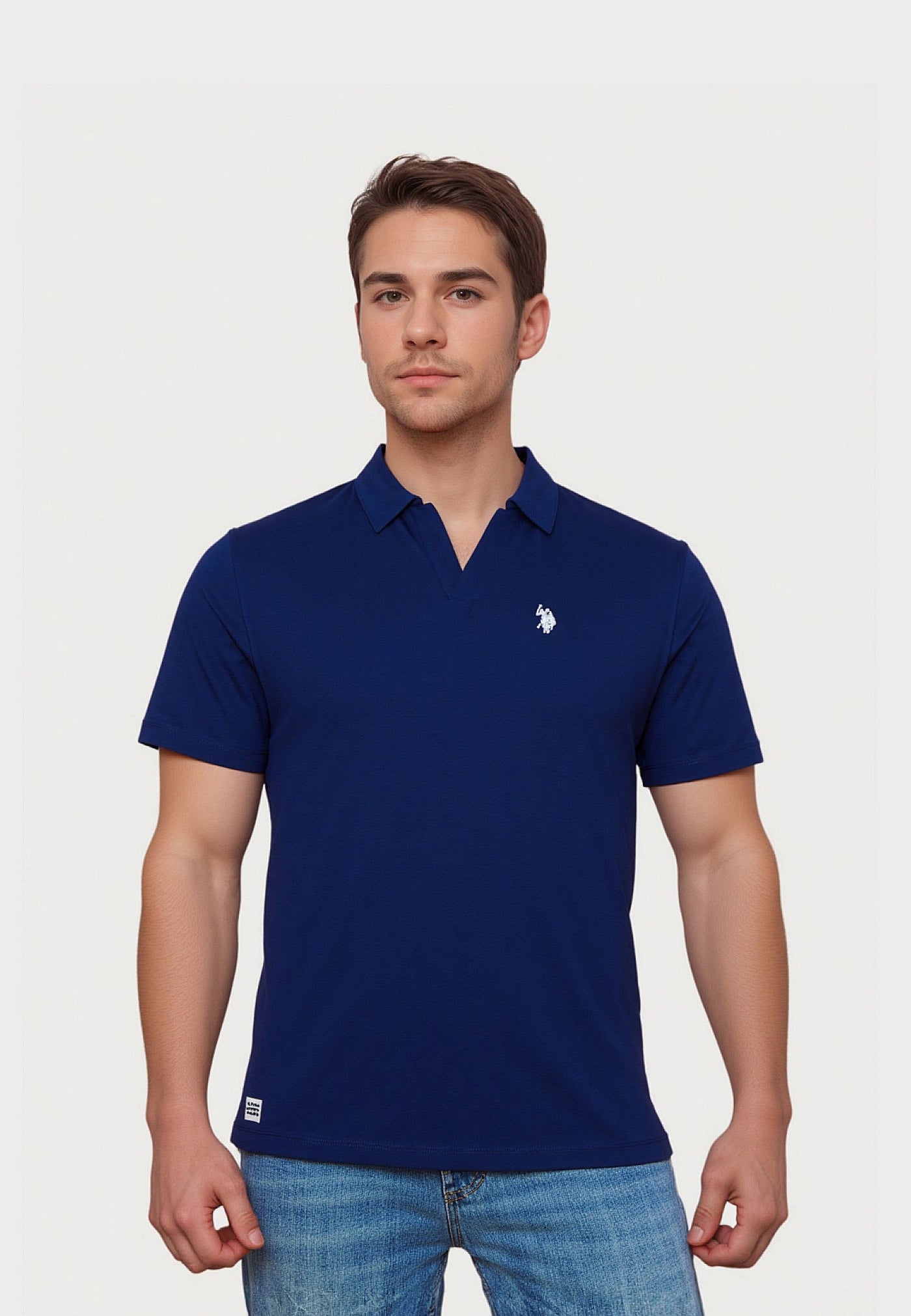 U.S. POLO Kurzarmshirt Knopflos