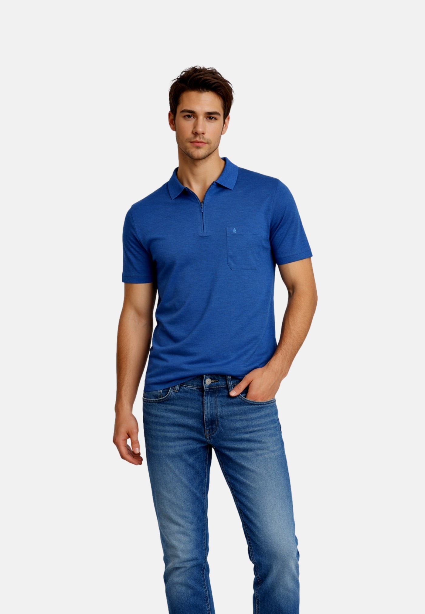 Ragman Kurzarmshirt mit Polokragen