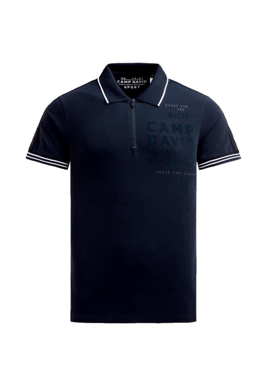 Camp David Game.Set.Match Kurzarmshirt mit Polokragen