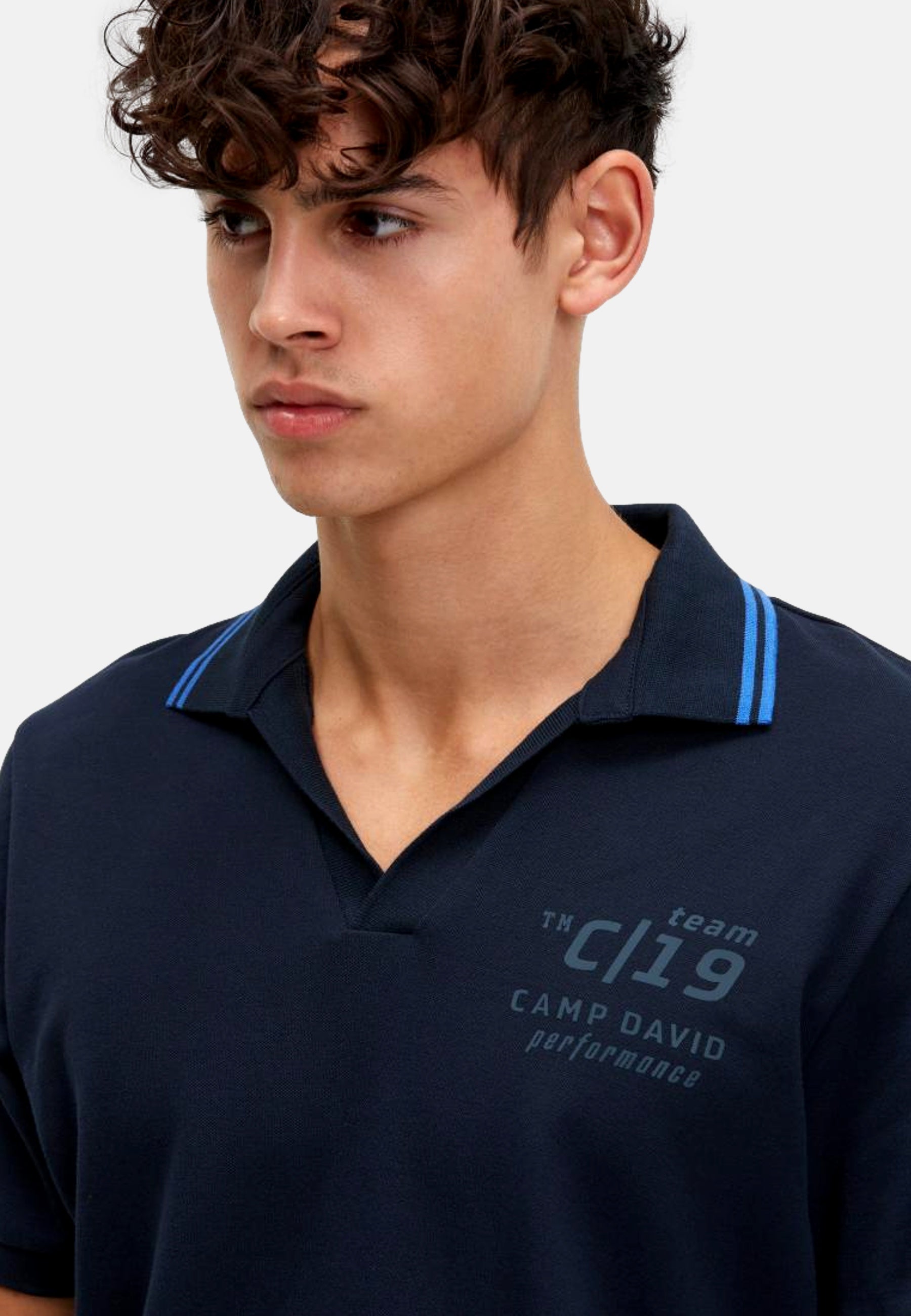 Camp David Game.Set.Match Kurzarmshirt mit Polokragen