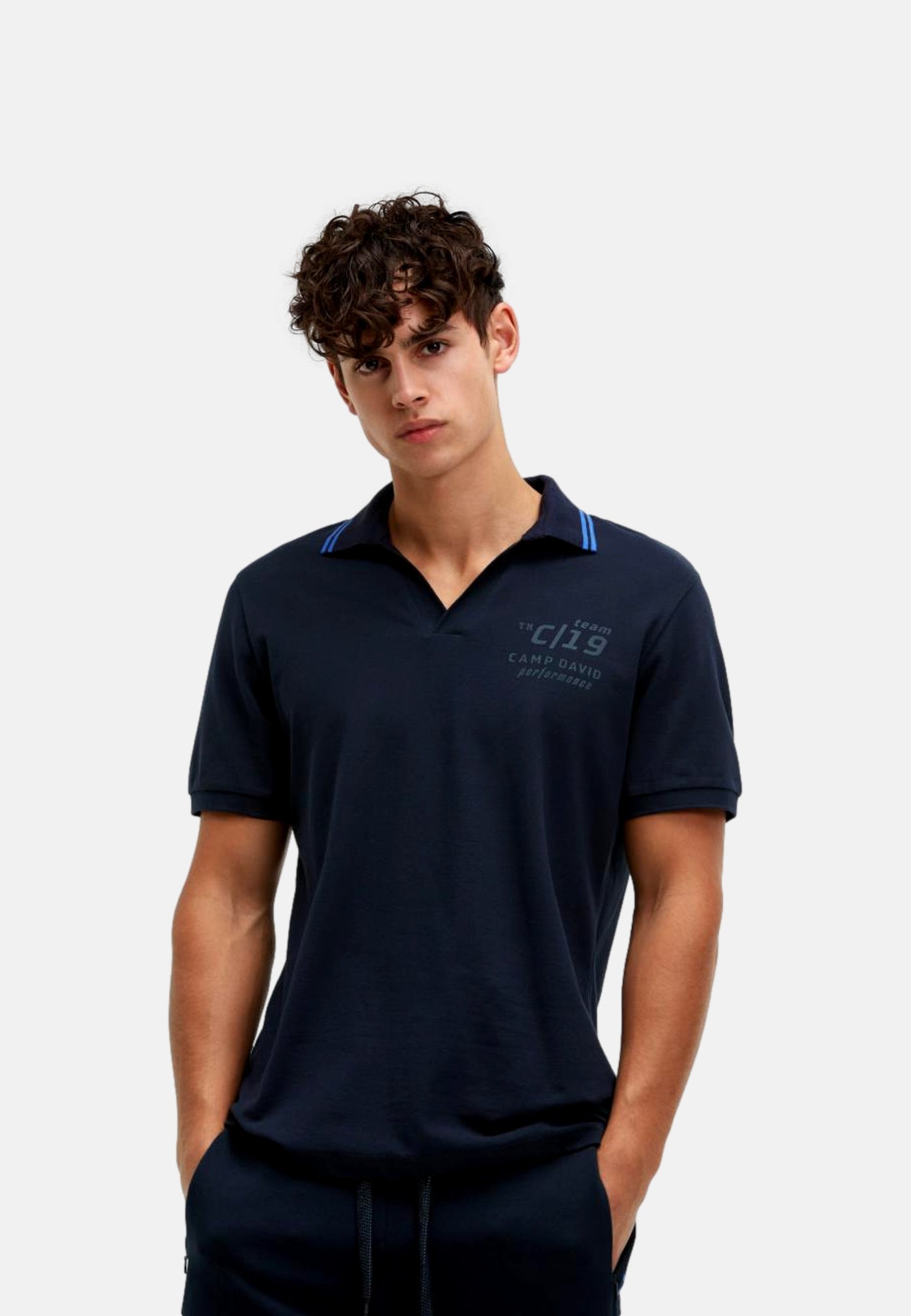 Camp David Game.Set.Match Kurzarmshirt mit Polokragen