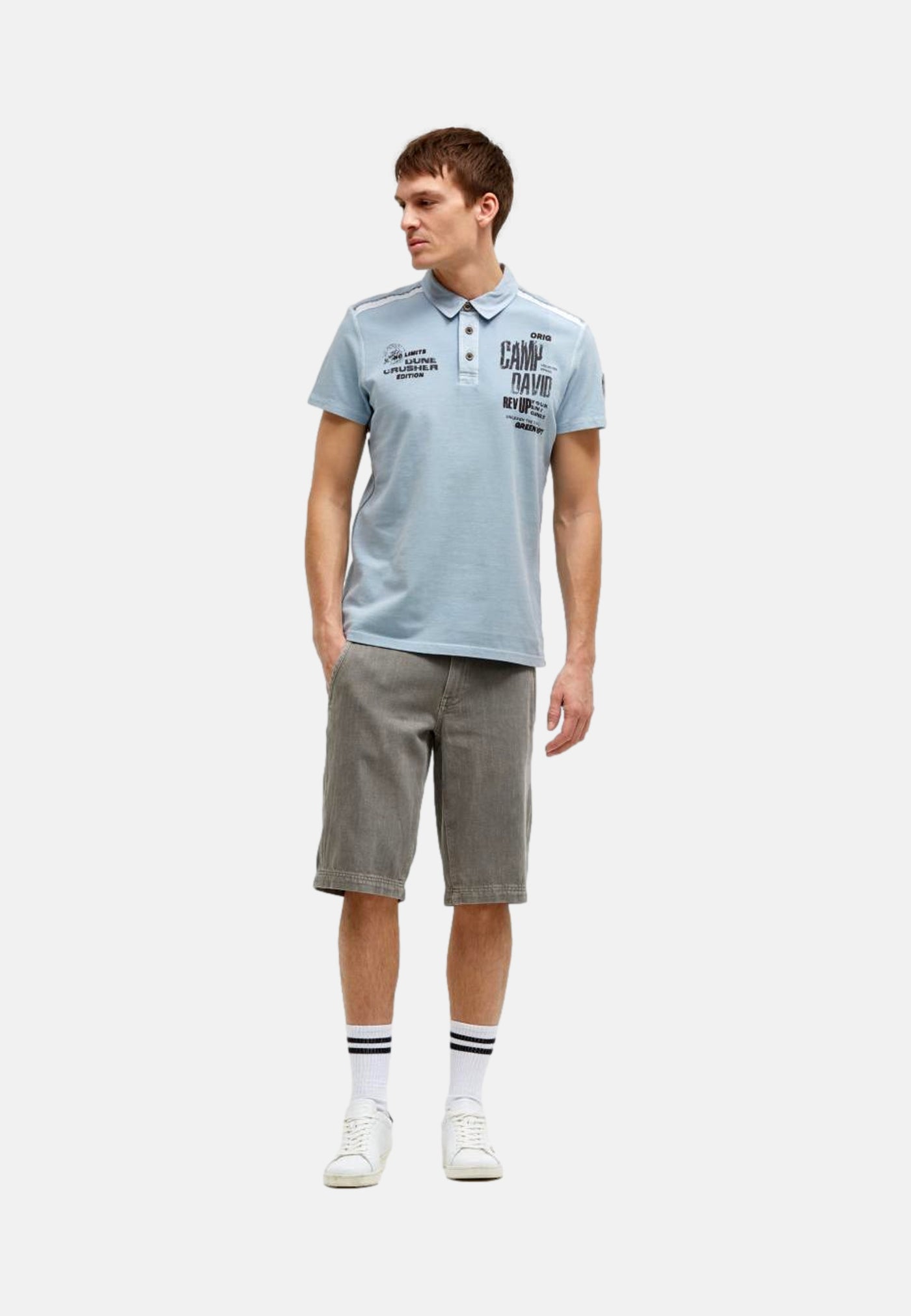 Camp David Dune Crusher Kurzarmshirt mit Polokragen
