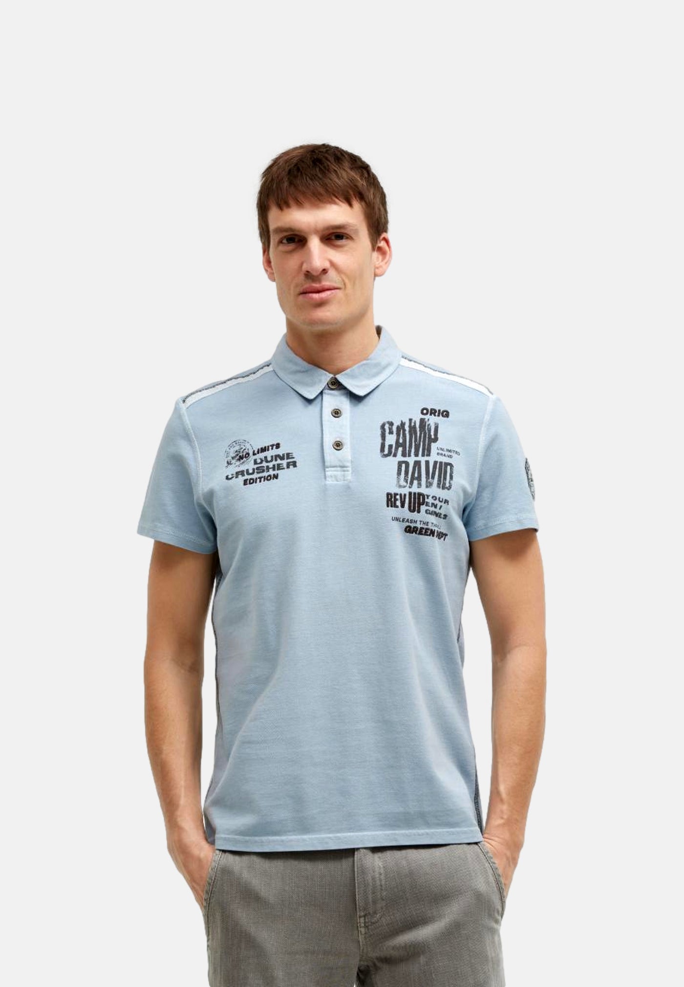 Camp David Dune Crusher Kurzarmshirt mit Polokragen