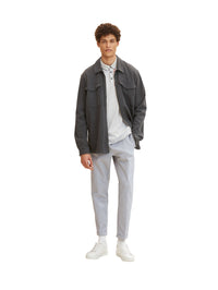 Tom Tailor Poloshirt mit Textprint und halber Knopfleiste